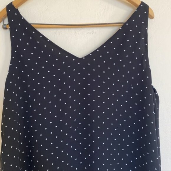 Loft Black & White Women’s Flirty Polka Dot Lightweight Tank Top Size Large - Picture 3 of 3